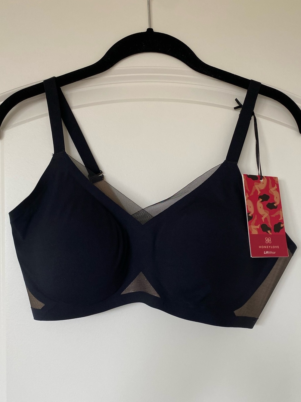 Honeylove Liftwear Crossover Bra Black Size L NWT